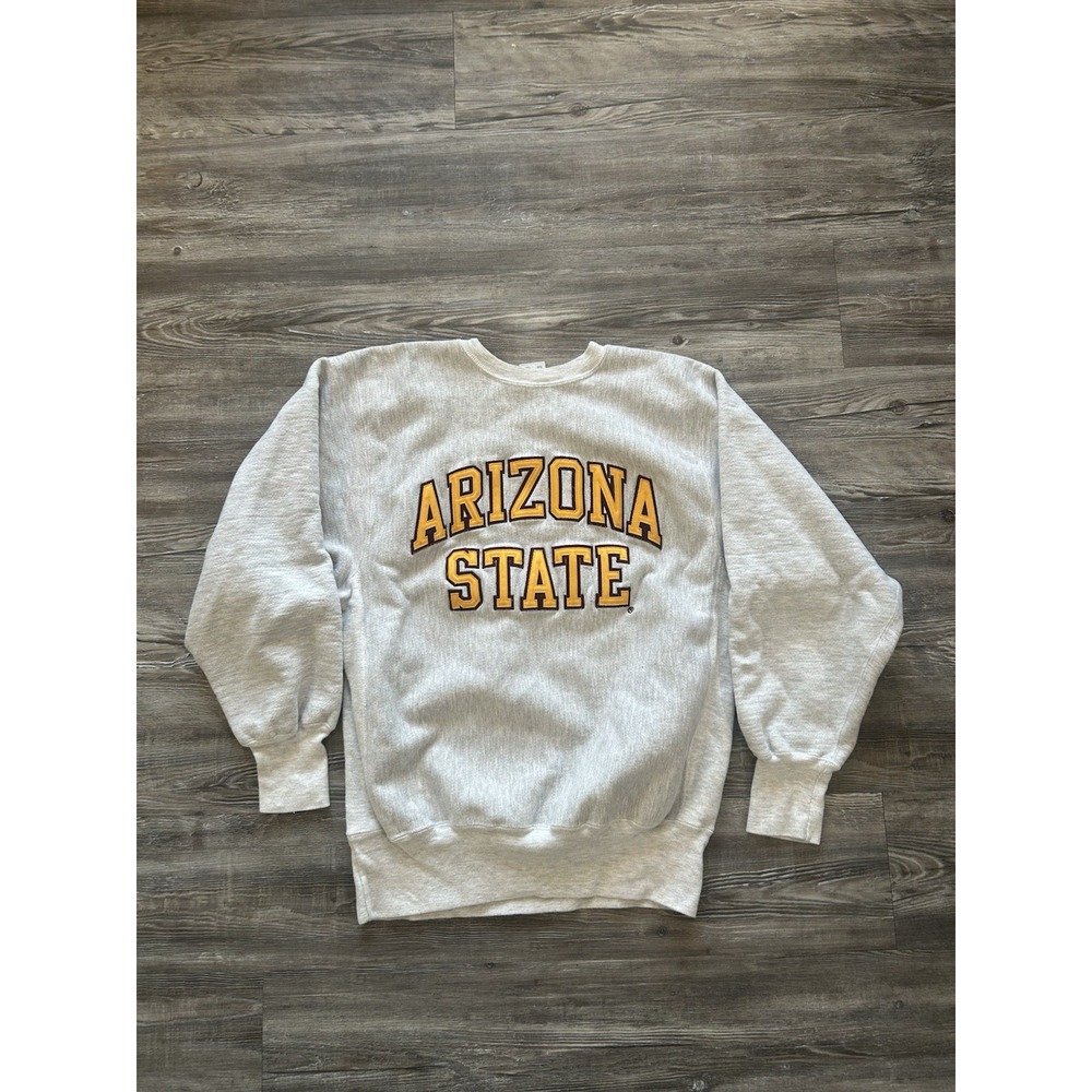 Vintage 90's Arizona State Sun Devils Gray Champion Reverse Weave Sweatshirt XL